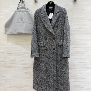 Brunello Cucinelli New Herringbone Wool Coat